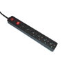 3Go REGP6 Regleta con 6 Tomas de Corriente y Cable de 1,5m, Negra